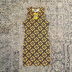Logicz LZ Luxe Print Yellow Sleeveless Dress - M